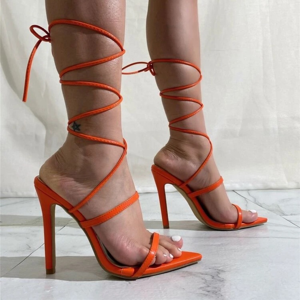 ORANGE SANDAL HEELS